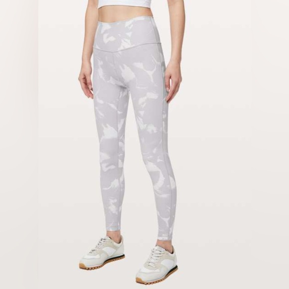 lululemon athletica Pants - Lululemon Athletica Size 10 Gray and White High-Waisted Leggings